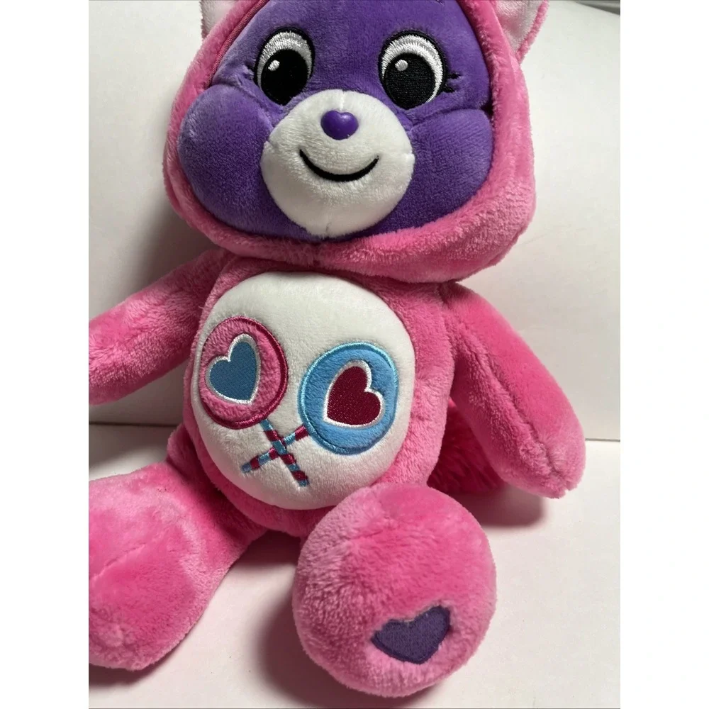Care Bears Share Bear Unicorn Hoodie Lollipops Hearts Pink‎ Purple Plush 14